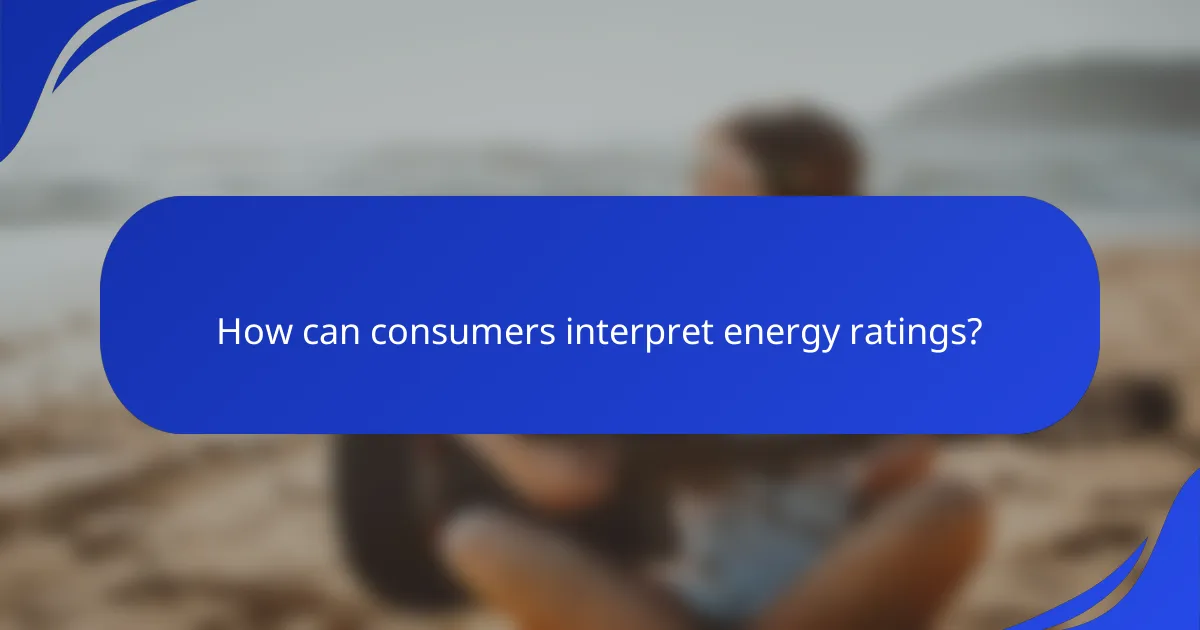 How can consumers interpret energy ratings?