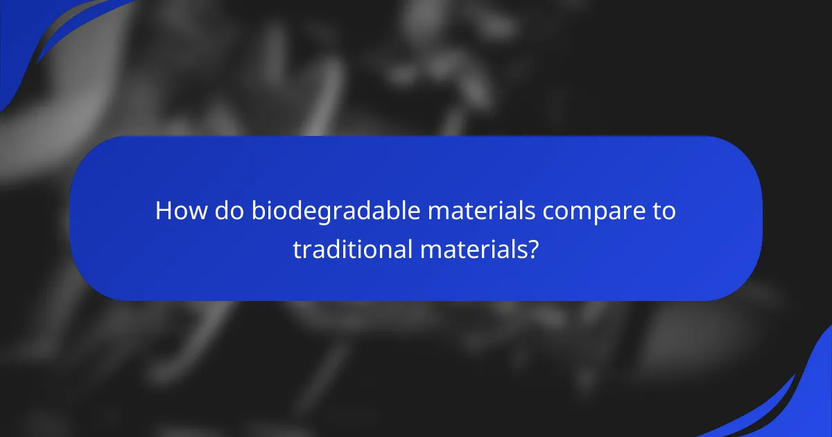 How do biodegradable materials compare to traditional materials?