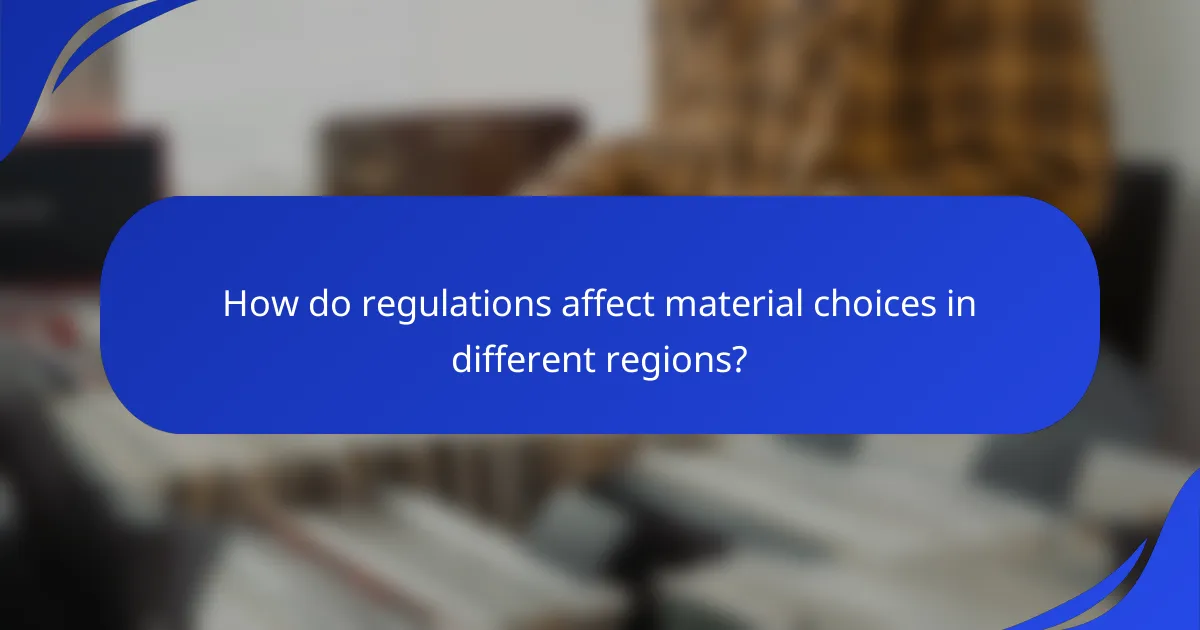 How do regulations affect material choices in different regions?