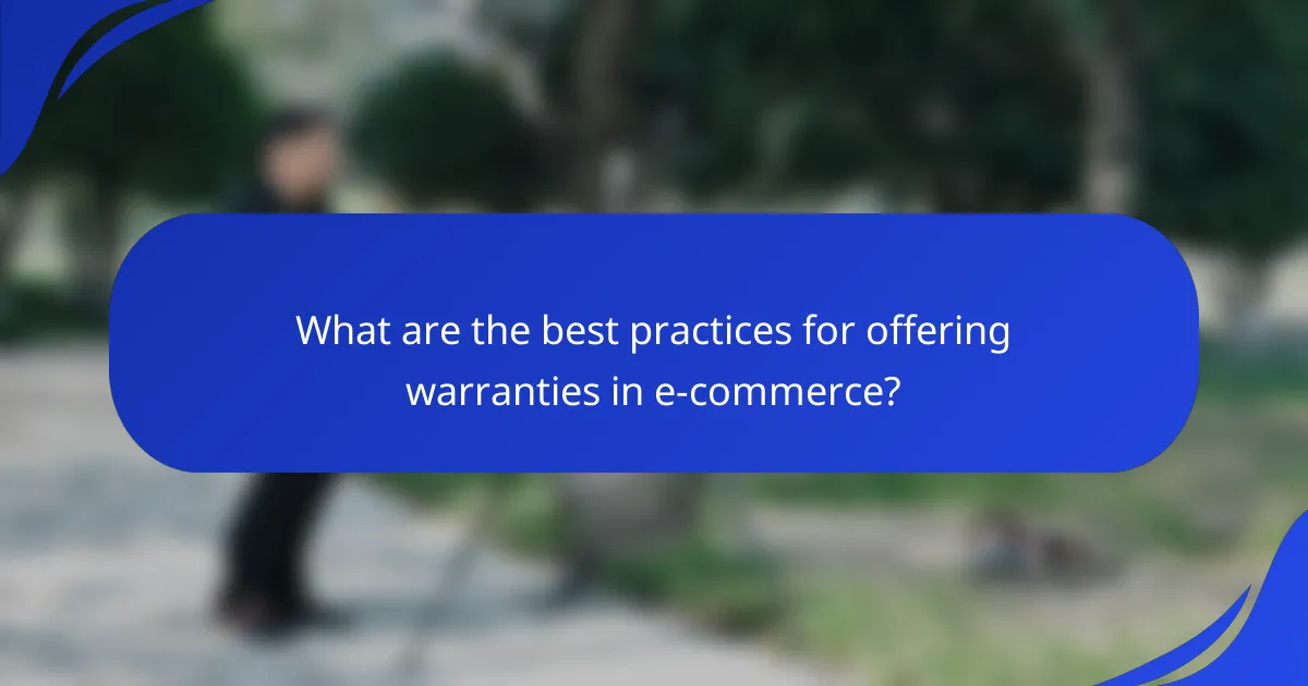 What are the best practices for offering warranties in e-commerce?