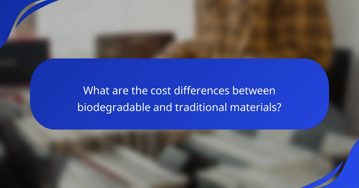 What are the cost differences between biodegradable and traditional materials?