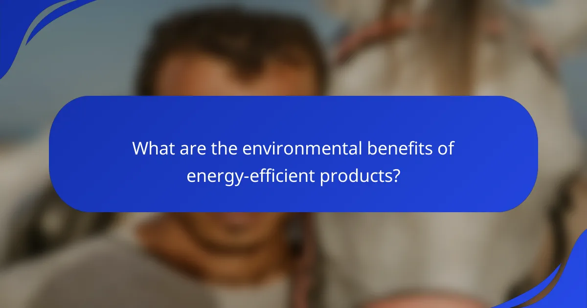 What are the environmental benefits of energy-efficient products?