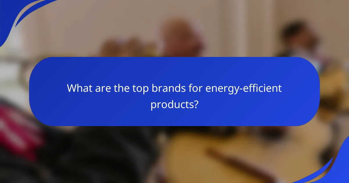 What are the top brands for energy-efficient products?