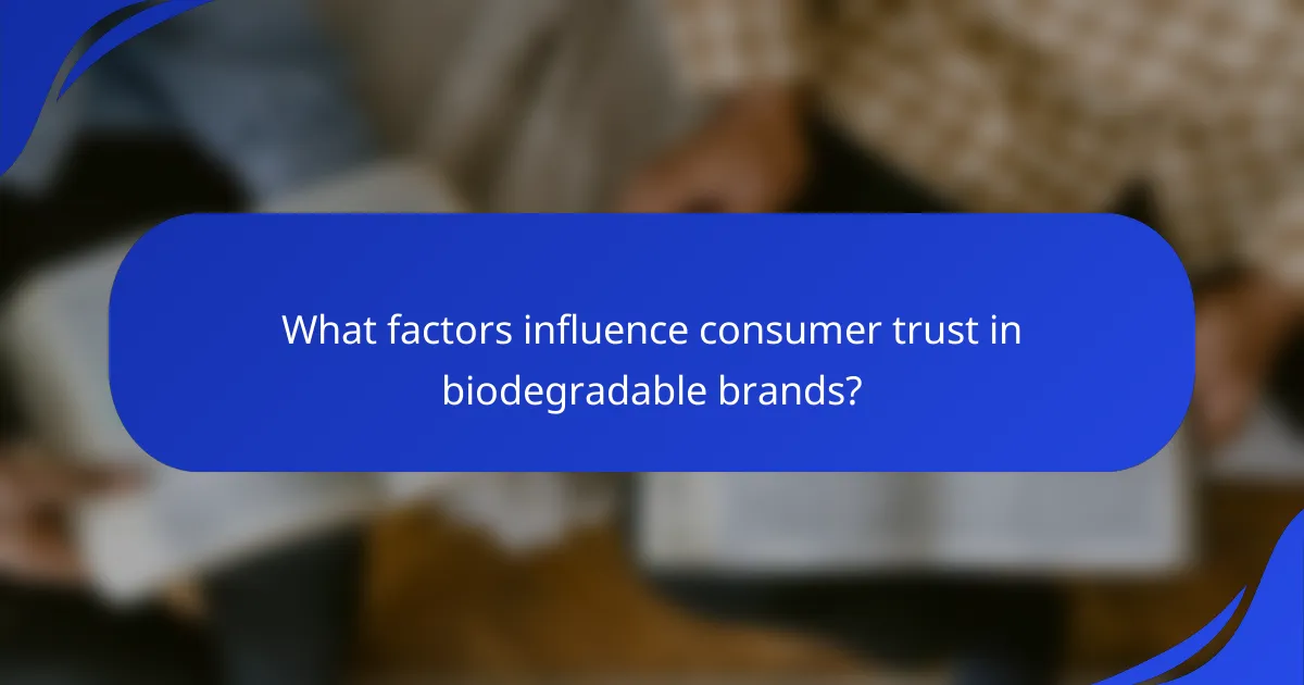 What factors influence consumer trust in biodegradable brands?