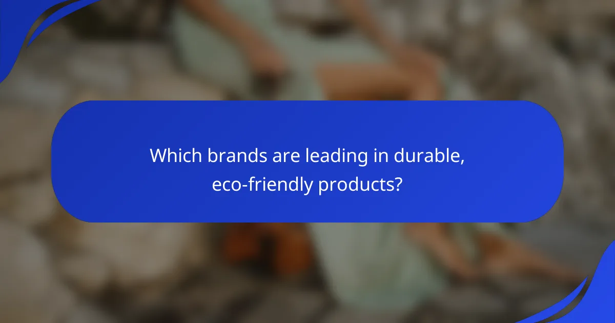 Which brands are leading in durable, eco-friendly products?