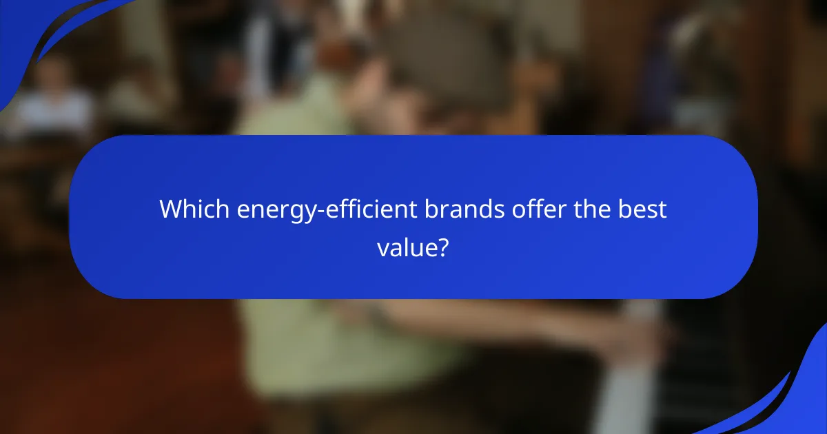 Which energy-efficient brands offer the best value?